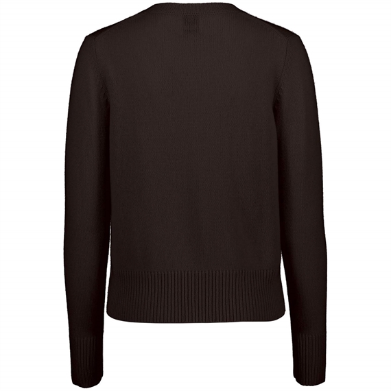 Allude Cashmere Ribkant Sweater, Mørkebrun 